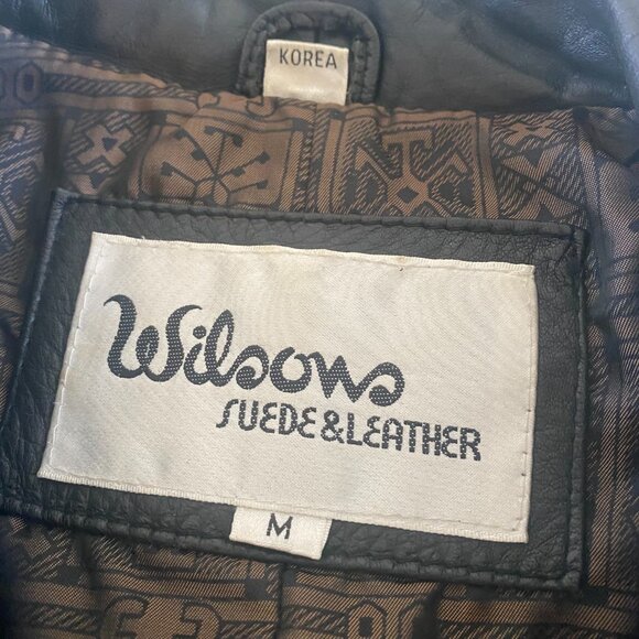 Wilsons Vintage Long Leather Trench Coat Size Medium Y2K - Picture 3 of 3